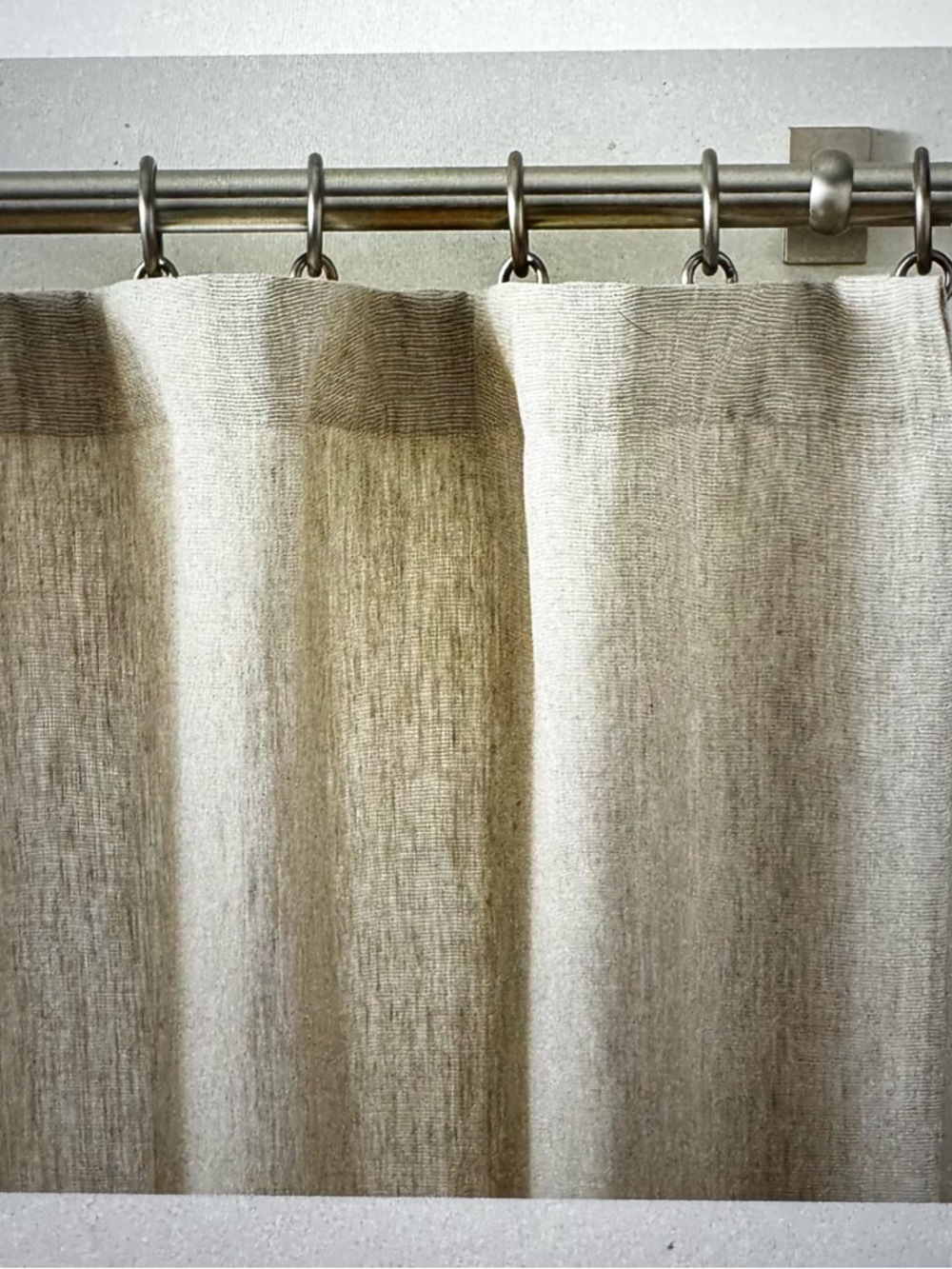 Pottery Barn Everyday Linen Light Filtering Curtain (2) 50”Wx96”L NWOT